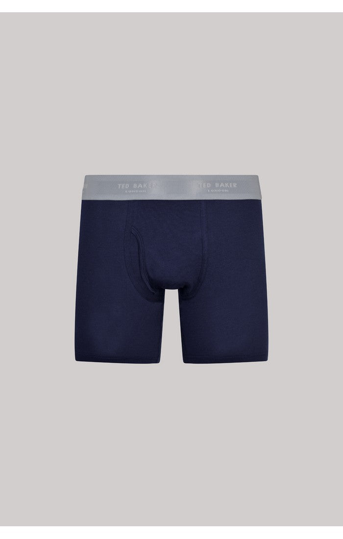 Ted Baker 3 Pack Cotton Stretch Boxer Briefs - Blue with Color Waistband