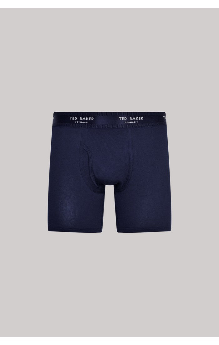 Ted Baker 3 Pack Cotton Stretch Boxer Briefs - Blue with Color Waistband