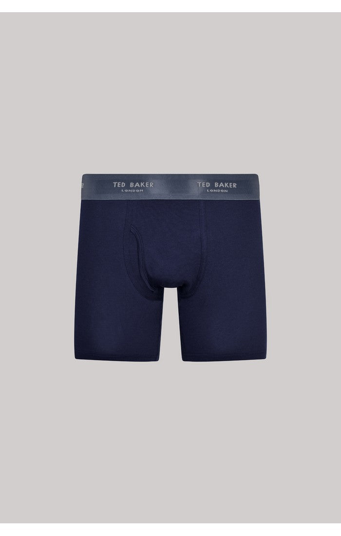 Ted Baker 3 Pack Cotton Stretch Boxer Briefs - Blue with Color Waistband