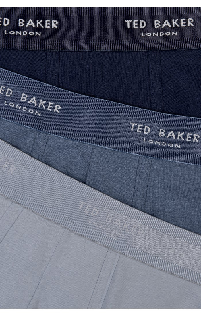 Ted Baker 3 Pack Cotton Stretch Boxer Briefs - Blue/Navy/Light Blue