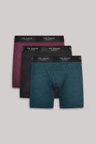 Ted Baker 3 Pack Cotton Stretch Boxer Briefs - Royal/Black/Garden