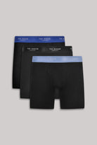 Ted Baker 3 Pack Cotton Stretch Boxer Briefs, Black with Color Waistband