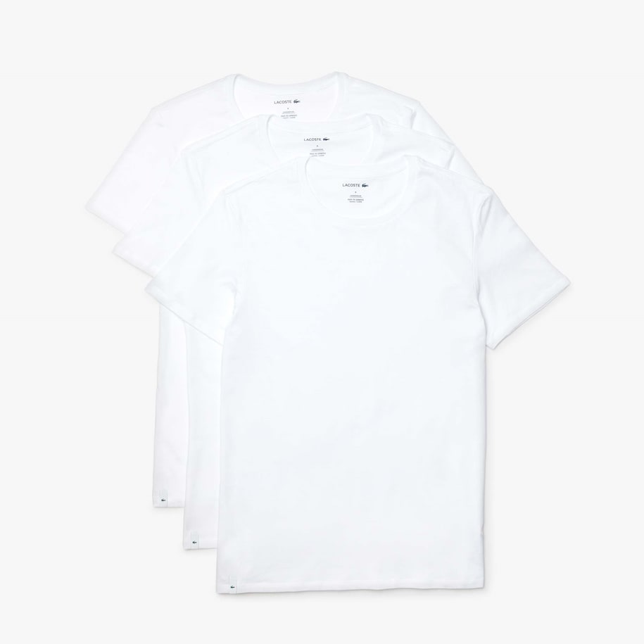 Lacoste Crew Neck Cotton T-Shirt 3-Pack, White