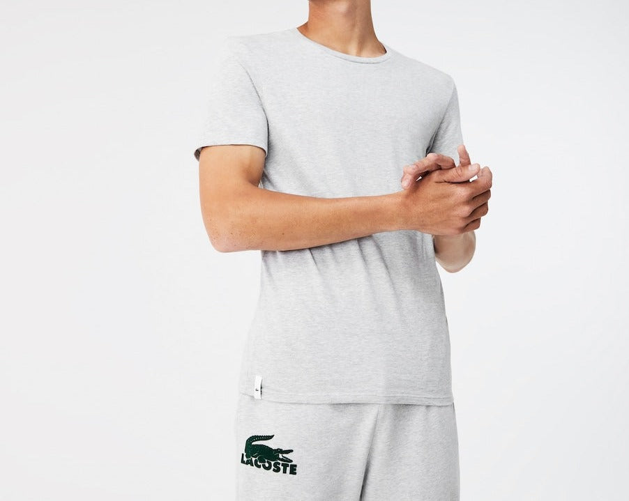 Lacoste Crew Neck Cotton T-Shirt 3-Pack, Black/White/Grey