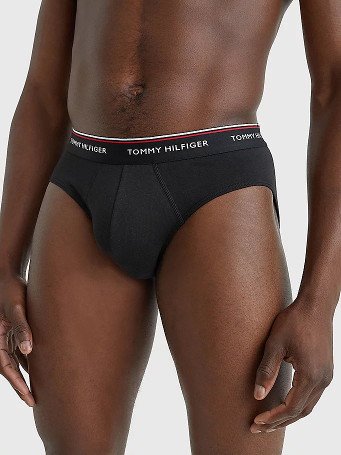 Tommy Hilfiger 3 Pack Cotton Briefs - Black / White / Grey