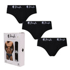 Pringle 3 Pack Cotton Stretch Men's Hip Briefs - Black