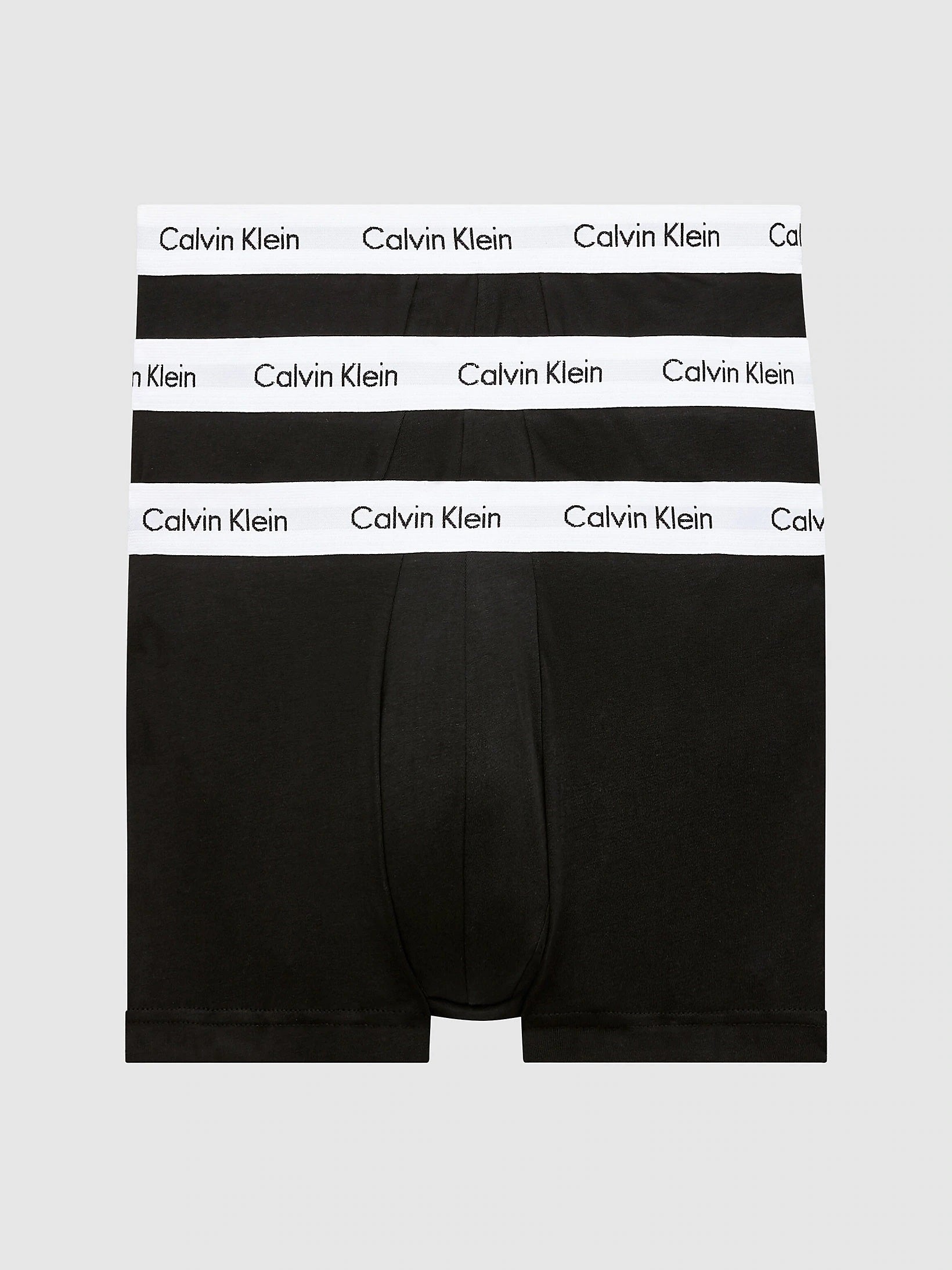 Calvin Klein 3 Pack Cotton Stretch – Low Rise Trunks ( Black )