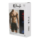 Pringle 2 Pack Button Boxers - Black, Coloured Logos