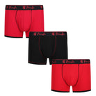 Pringle 3 Pack Cotton Stretch Men's Trunk - Red / Black