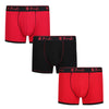 Pringle 3 Pack Cotton Stretch Men's Trunk -  Red / Black