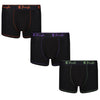 Pringle 3 Pack Cotton Stretch Men's Trunk - Black with Coloured Logo