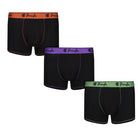 Pringle 3 Pack Cotton Stretch Men's Trunk - Black with Coloured Waistband