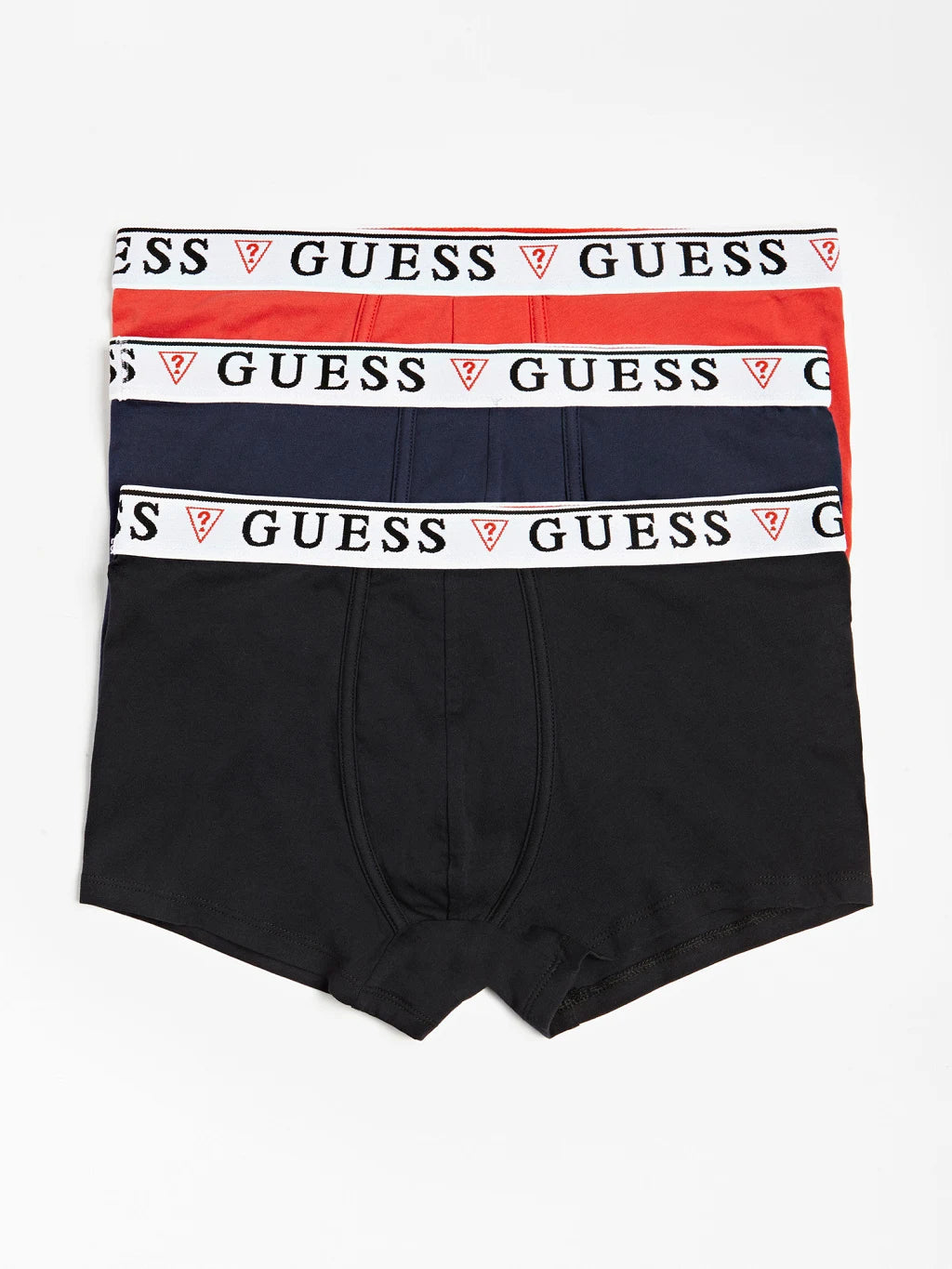 Guess 3 Pack Boxer Trunks Stretch Cotton with logo band - Red Multi