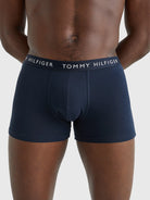 Tommy Hilfiger 3- Pack Essential Logo Waistband Trunks - Army Green/Hydr Blue/Desert Sky