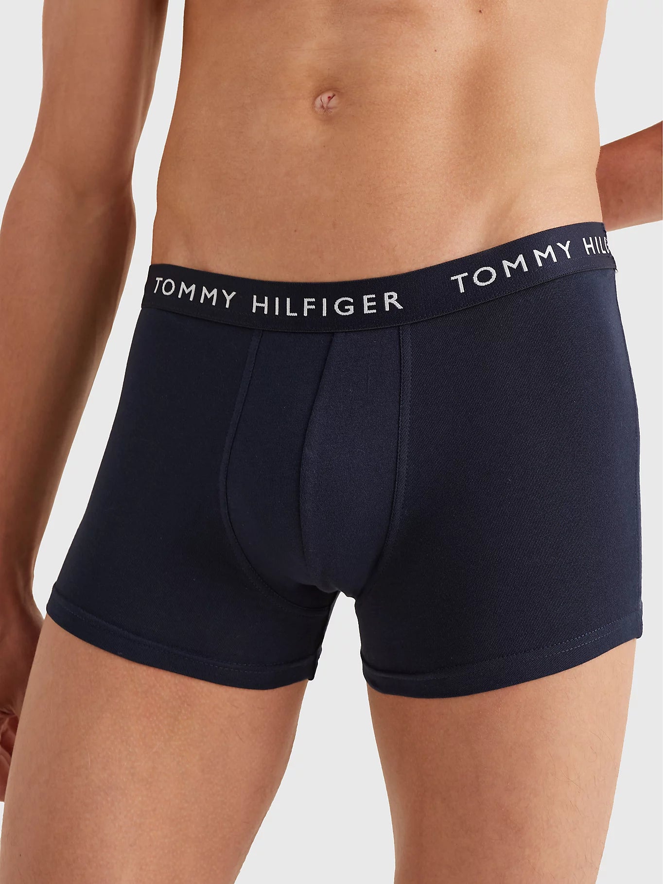 Tommy Hilfiger 3- Pack Essential Logo Waistband Trunks - Desert Sky/Light Cast/Army Green