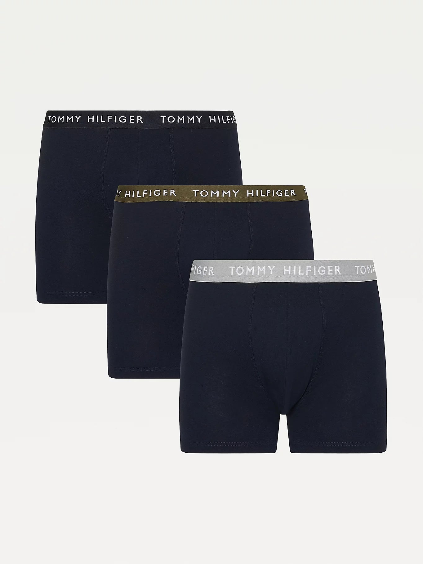 Tommy Hilfiger Men's Cotton Stretch 3-Pack Boxer Brief, Desert Sky