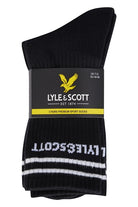 Lyle & Scott Mens Walter 3 Pack Sport Socks - Black