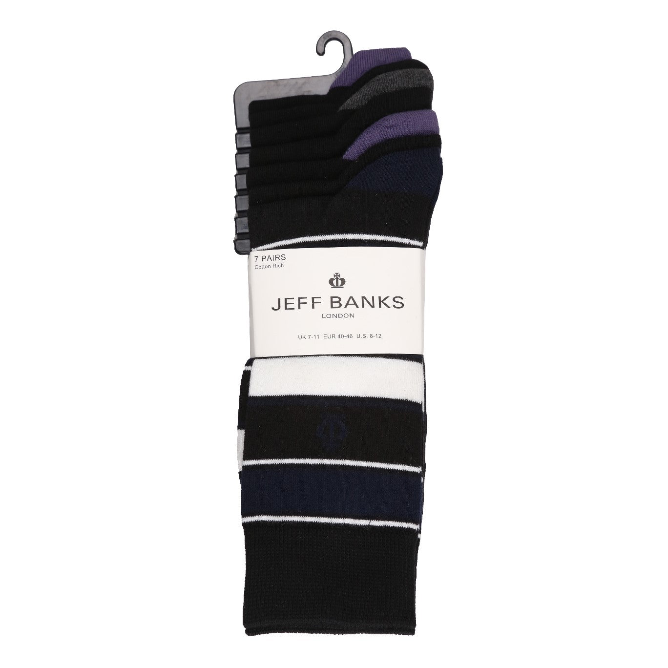 Jeff Banks Men's 7 Pack Cotton Stripes - One Size ( 7-11 )