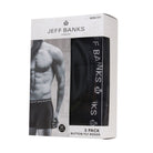 Jeff Banks 3 Pack Men's Marlow Button Boxer Shorts- All Black