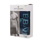 Jeff Banks Men's 3 Pack Plain And Patterned - Cotton Trunks - Navy (Y9015)