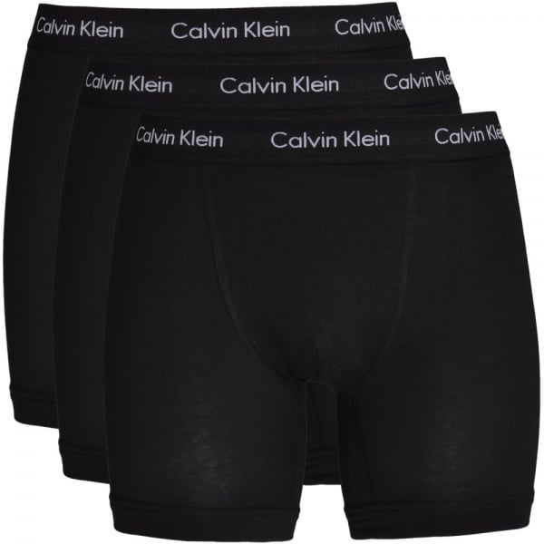 Calvin Klein 3 Pack Cotton Stretch Boxer Briefs - Black/Blue