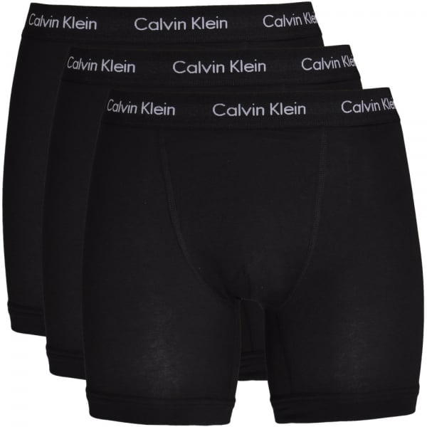 Calvin Klein 3 Pack Cotton Stretch Boxer Briefs - Black