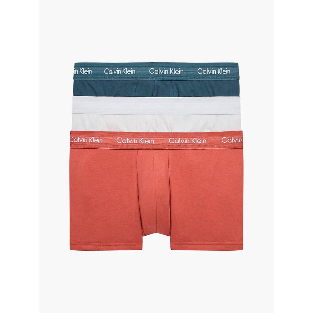 Calvin Klein 3 Pack Low rise Cotton Trunks (Dusty Cppr/ Bright White/Hsph)