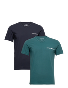 Emporio Armani 2 Pack Crew Neck T-Shirt - Marine/Mediterranea