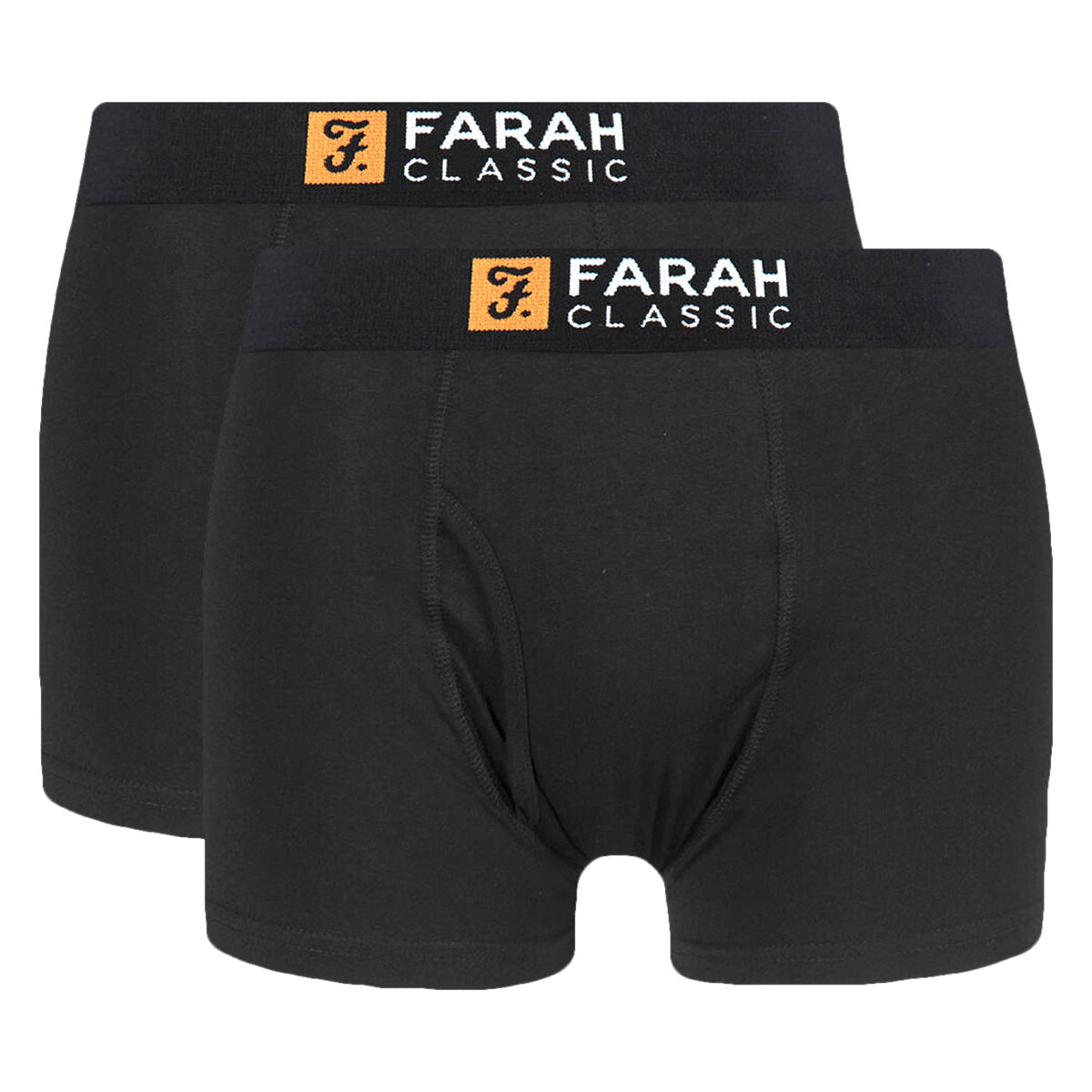 Farah Mens 2 Pack Cotton Plain Keyhole Trunks - Boxer Shorts