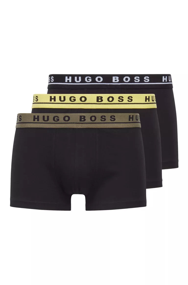 Hugo Boss Stretch Cotton Trunks, Pack of 3 - Boxer Shorts, Black / Multi 978