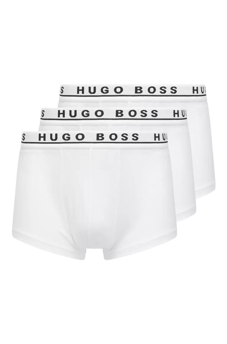 HUGO BOSS Stretch Cotton Boxer Trunks, Pack of 3 - White