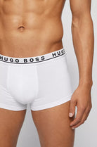 HUGO BOSS Stretch Cotton Boxer Trunks, Pack of 3 - White