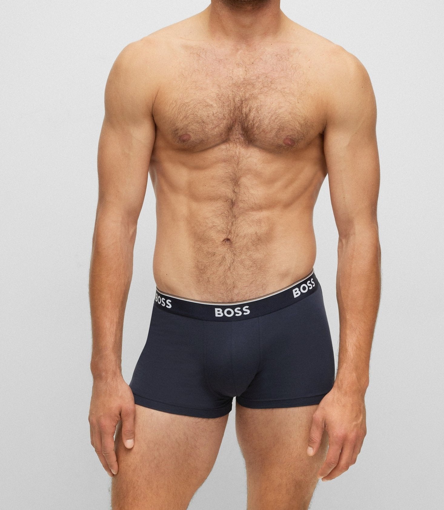 Boss - 3 Pack of Stretch Cotton Trunks - Black/Grey/Blue