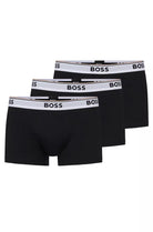 Boss - 3 Pack Stretch Cotton Trunks - Logo with White Waistbands