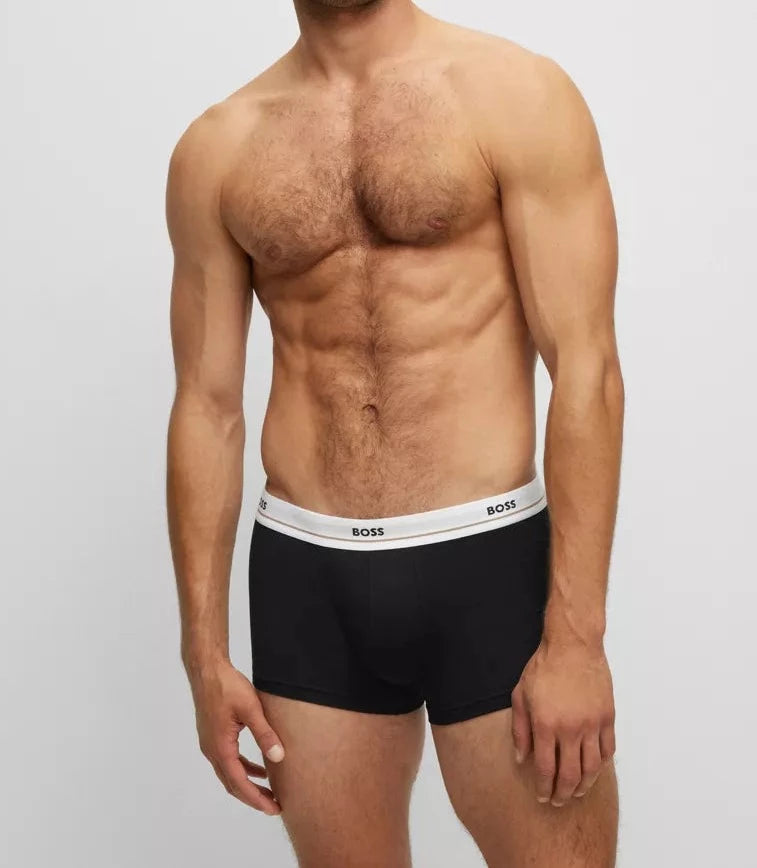 Boss - 5 Pack Cotton Stretch Trunks with Logo Waistbands - 001