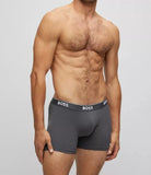 Boss 3 Pack of Stretch-Cotton Boxer Briefs - Black/Grey/Blue