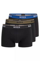 Boss - 3 Pack of Stretch Cotton Trunks with Logo Waistbands - Patterned