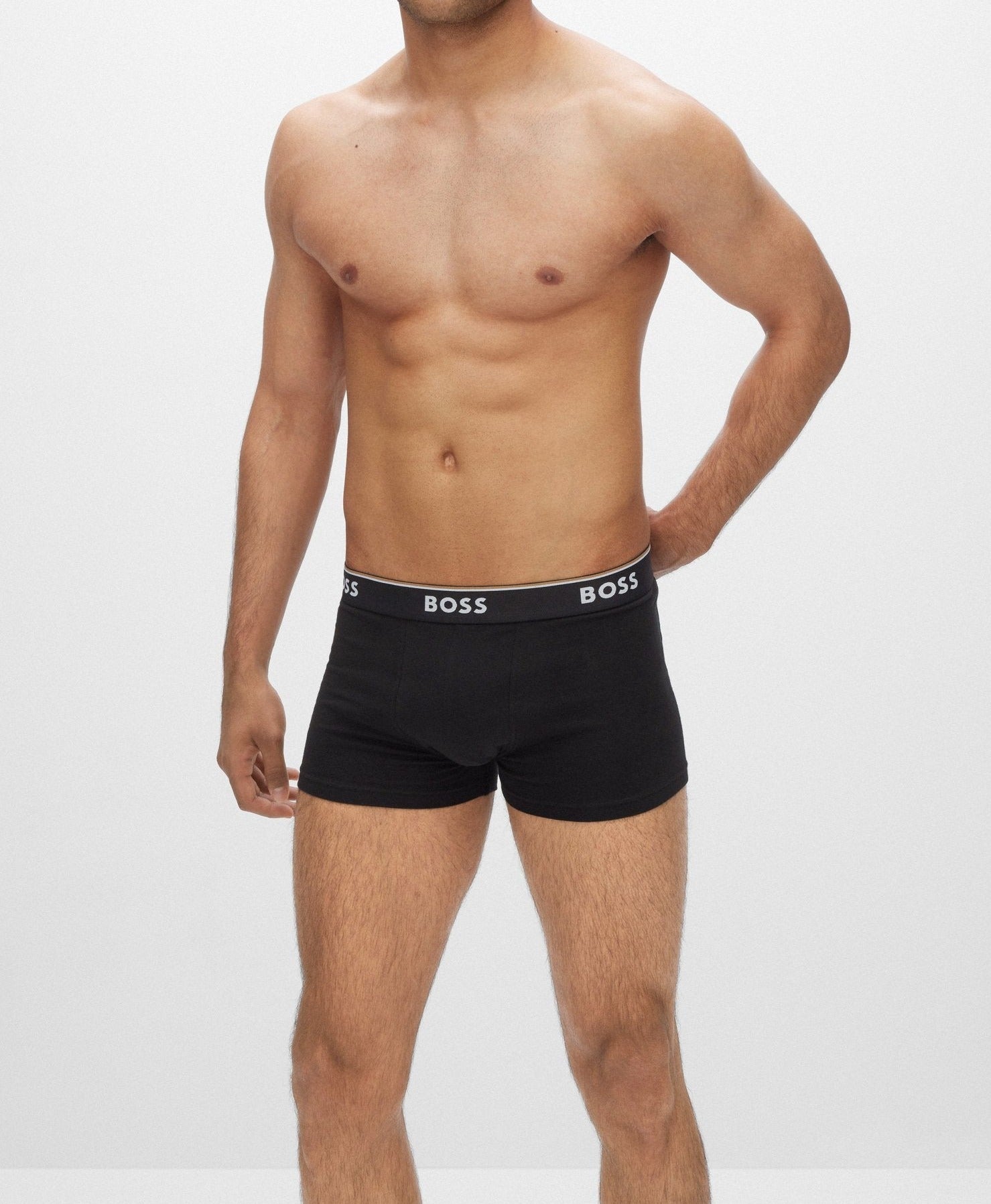 Boss - 3 Pack of Stretch Cotton Trunks with Logo Waistbands - Patterned