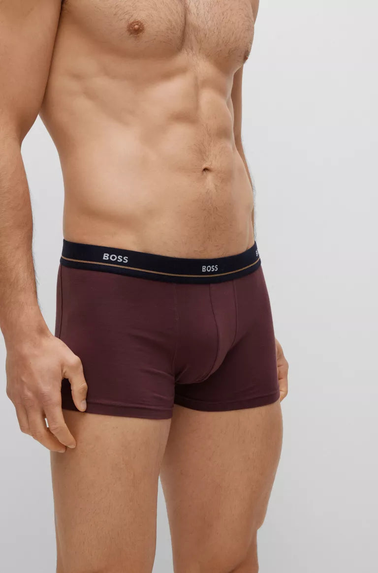 Boss - 5 pack Cotton Stretch Trunks with Logo Waistbands - Patterned