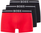 BOSS Men's - 3 Pack Organic Cotton Trunks - Black/Red/Black