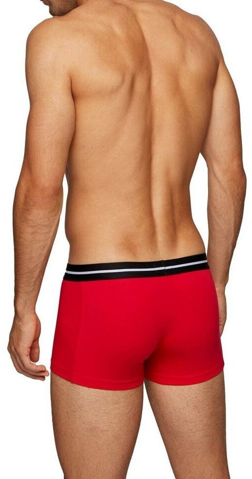 BOSS Men's - 3 Pack Organic Cotton Trunks - Black/Red/Black