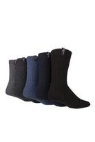 Jeff Banks Men's 5 Pack Wool Mix Rib Boot Socks - Blue / Black / Charcoal / Grey