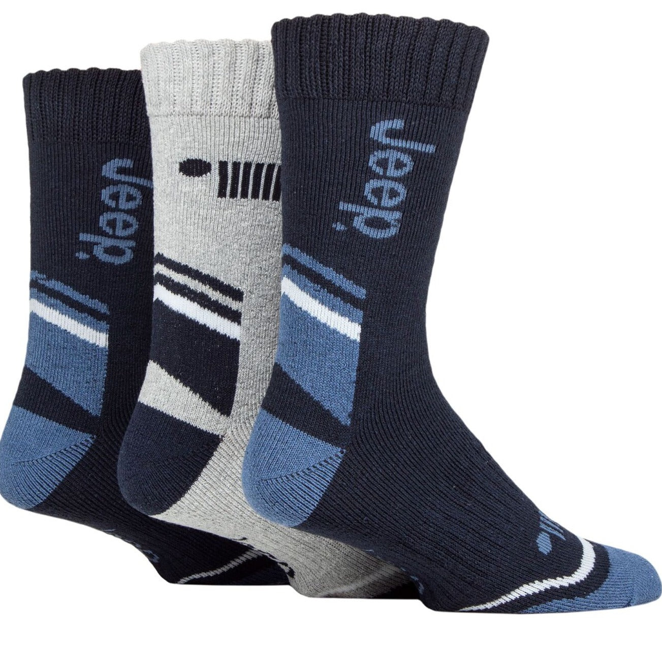 Jeep Mens 3 Pack Work Poly Cotton Boot Socks