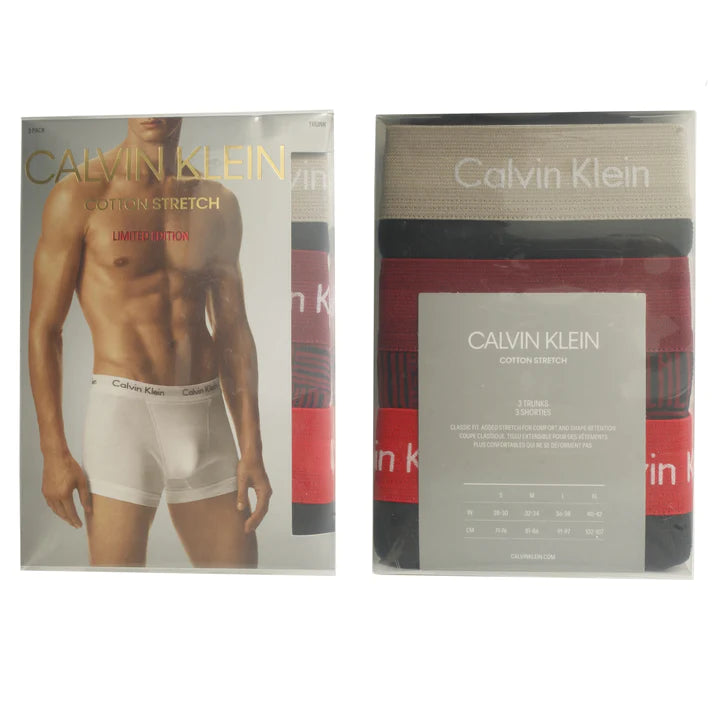 Calvin Klein Men's - 3 Pack Limited Edition Boxer - Black with Check Marker