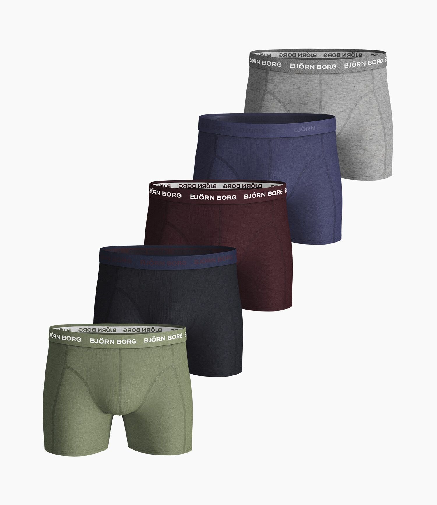 Bjorn Borg Solid Seasonal Boxer Shorts 5-Pack Oil Green