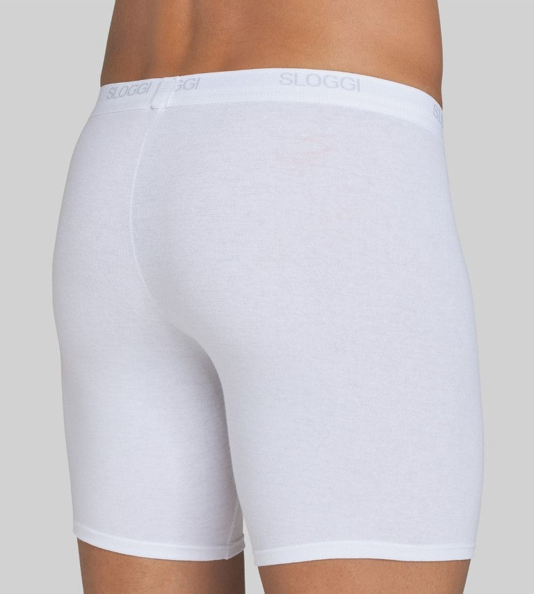 Sloggi For Men Basic Long Leg Boxer Brief - White