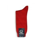 Viyella Mens Wool Short Ribbed Sock - Poppy Red