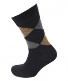 Viyella Made in England Mens Black Argyle Wool Socks