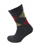 Viyella Made in England Mens Charcoal Grey Argyle Wool Socks