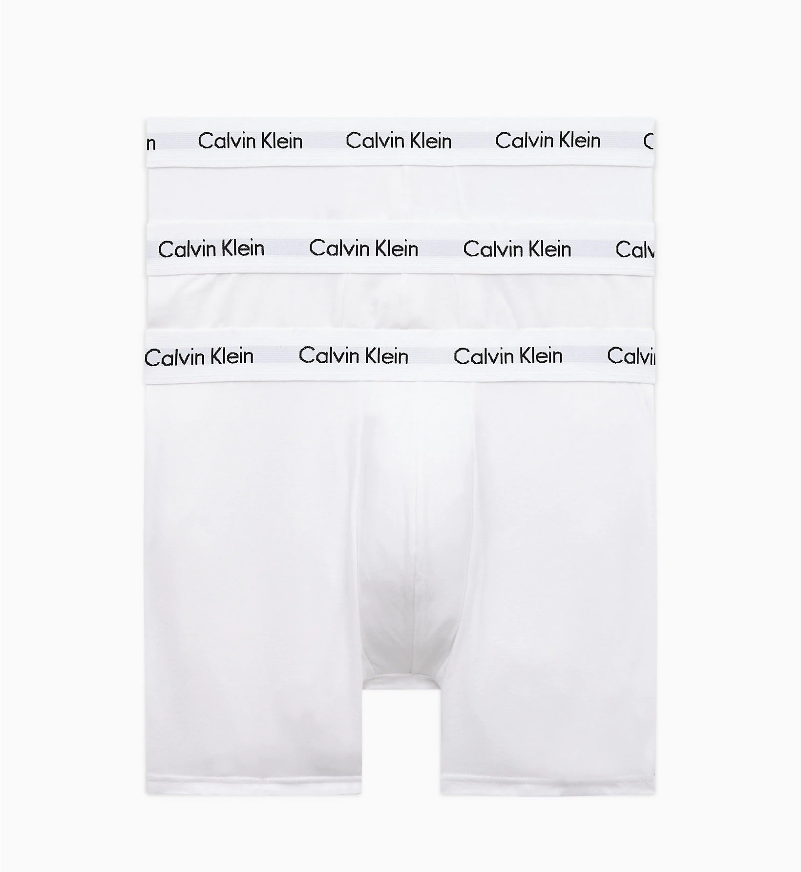 Calvin Klein 3 Pack Cotton Stretch - Longer Leg Boxer Brief Shorts ( WHITE )